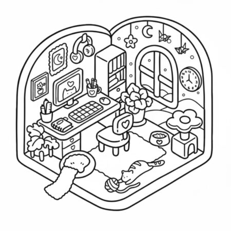 Coco Wyo no escritório aconchegante (Desenho para Colorir)