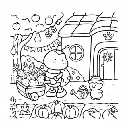 Coco Wyo no pomar (Desenho para Colorir)