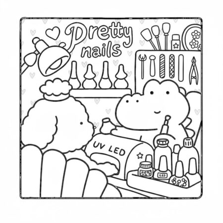 Coco Wyo no salão de beleza (Desenho para Colorir)