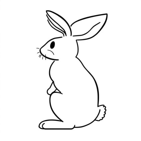 Coelho Minimalista (Desenho para Colorir)