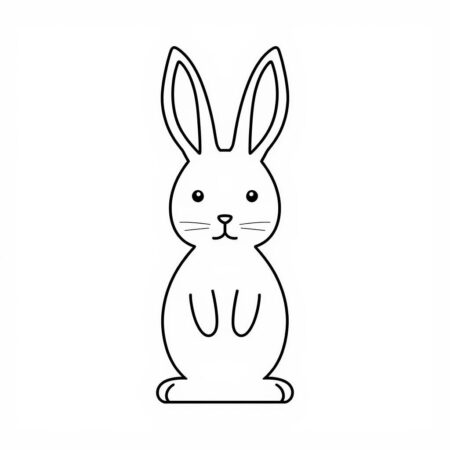Coelho da Pascoa Minimalista (Desenho para Colorir)