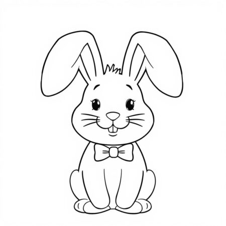 Coelho da Pascoa Simples (Desenho para Colorir)