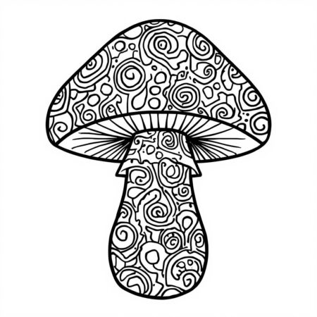 Cogumelo Com Padroes (Desenho para Colorir)