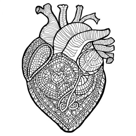 Coracao Mandala (Desenho para Colorir)