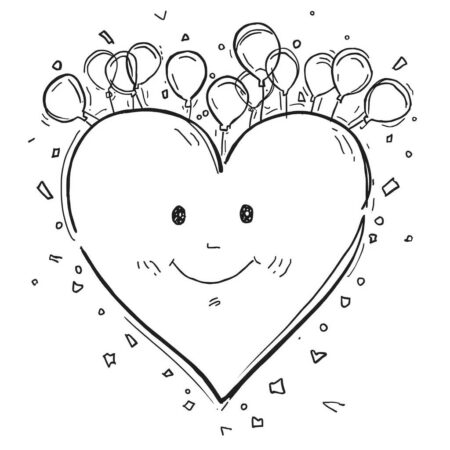 Coracao Simples para Criancas (Desenho para Colorir)