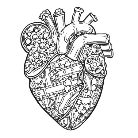 Coracao de Cinema (Desenho para Colorir)