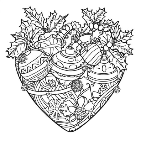 Coracao de Natal (Desenho para Colorir)