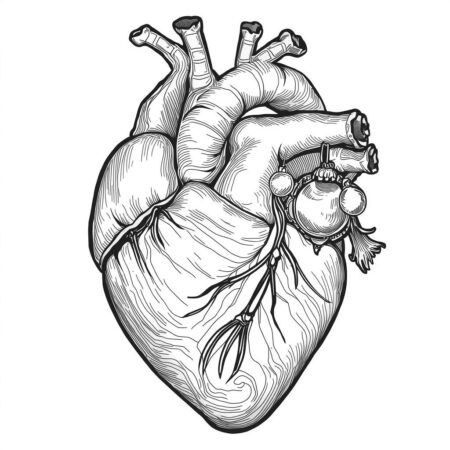 Coracao de Natal Vintage (Desenho para Colorir)