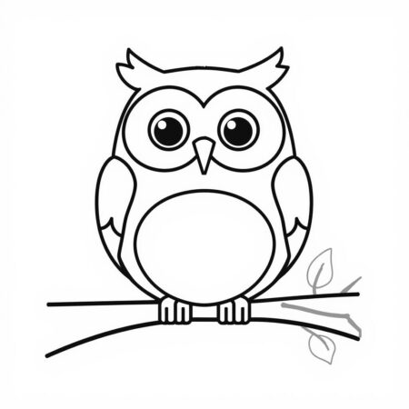 Coruja Simples para Criancas (Desenho para Colorir)
