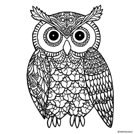 Coruja em Estilo Artistico (Desenho para Colorir)