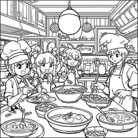 Cozinha do Barco (Desenho para Colorir)