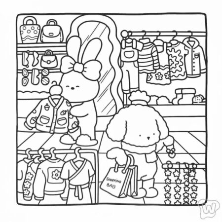 Cozy Friends no armário (Desenho para Colorir)