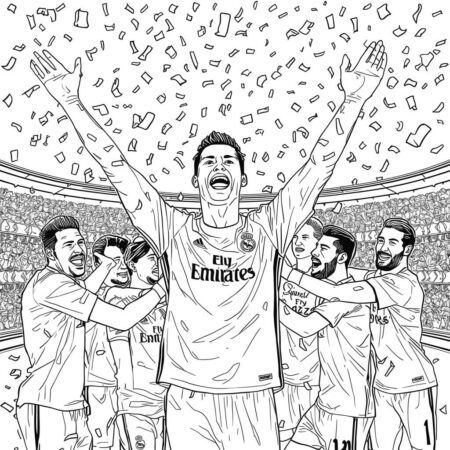 Cristiano Ronaldo Celebrando (Desenho para Colorir)