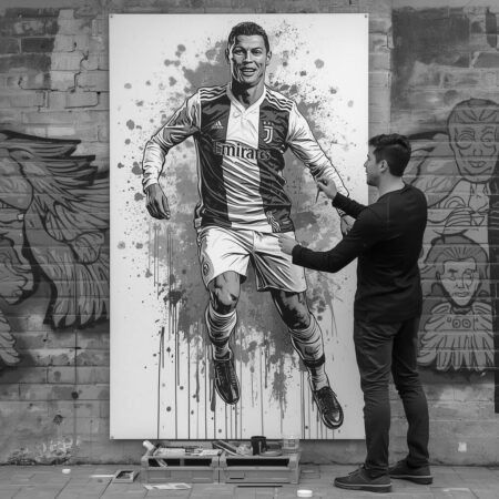 Cristiano Ronaldo e a Arte (Desenho para Colorir)