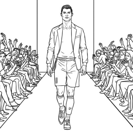 Cristiano Ronaldo e o Estilo (Desenho para Colorir)