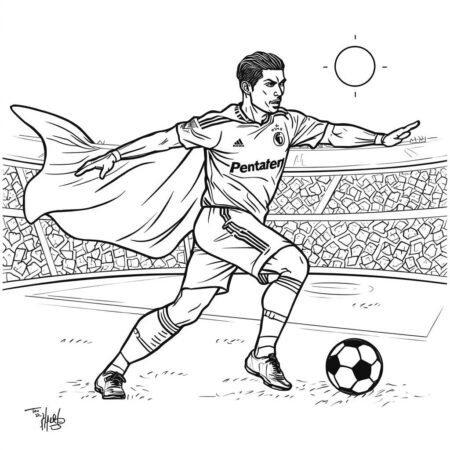 Cristiano Ronaldo e o Manto (Desenho para Colorir)