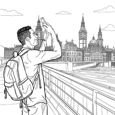 Cristiano Ronaldo em Viagem (Desenho para Colorir)