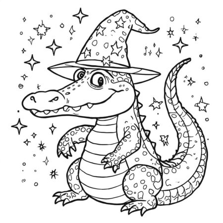 Crocodilo Magico (Desenho para Colorir)