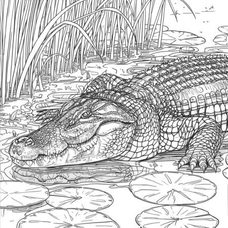 Crocodilo Realista (Desenho para Colorir)
