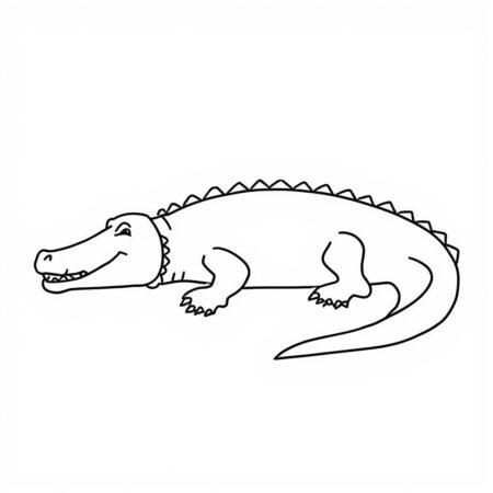 Crocodilo Simples (Desenho para Colorir)