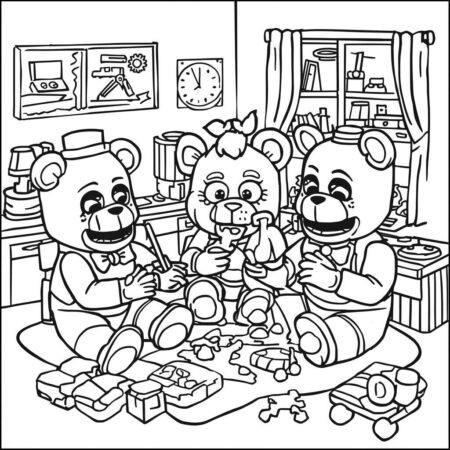 Cute FNAF Puzzles (Desenho para Colorir)