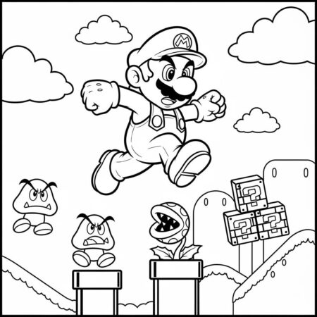 Desafio do Mario (Desenho para Colorir)