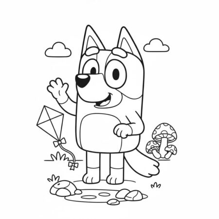 Desenho da Bluey Acenando para colorir (Desenho para Colorir)