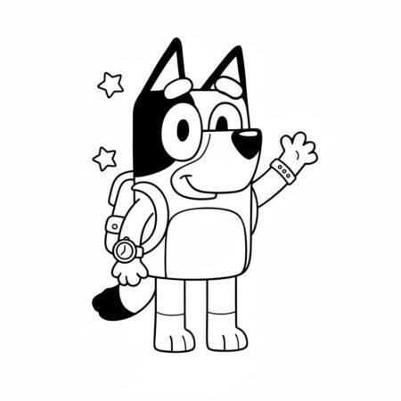 Desenho da Bluey Acenando para colorir (Desenho para Colorir)