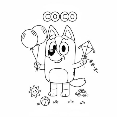 Desenho da Bluey Coco para colorir (Desenho para Colorir)