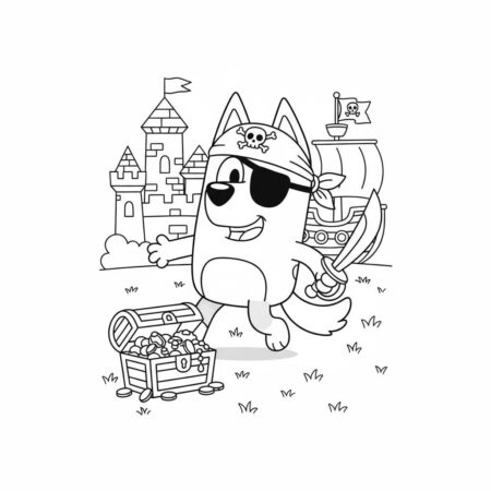 Desenho da Bluey Pirata para colorir (Desenho para Colorir)