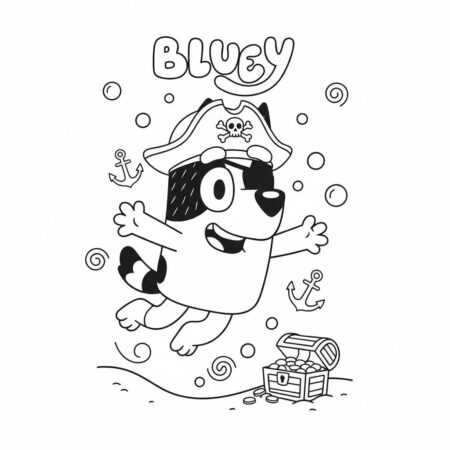 Desenho da Bluey Pirata para colorir (Desenho para Colorir)