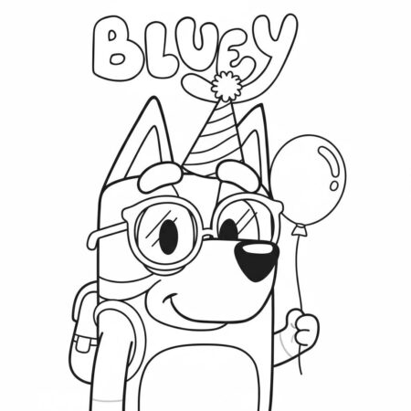 Desenho da Bluey com Balão para colorir (Desenho para Colorir)