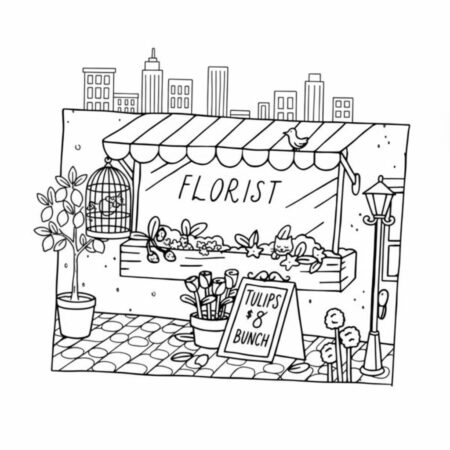 Desenho da Floricultura para colorir (Desenho para Colorir)