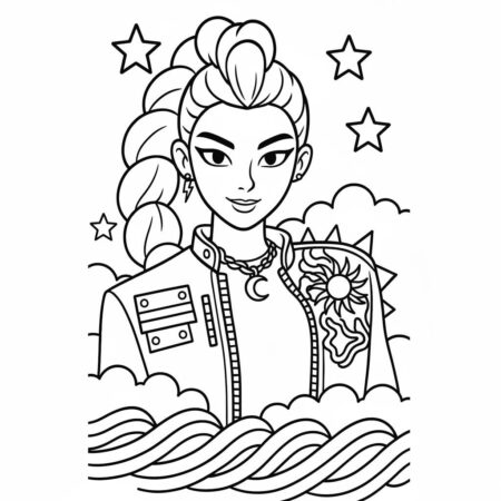 Desenho das Guerreiras do K Pop para colorir (Desenho para Colorir)