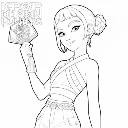 Desenho das Guerreiras do K Pop para colorir (Desenho para Colorir)