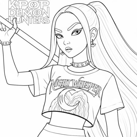 Desenho das Guerreiras do K Pop para colorir (Desenho para Colorir)