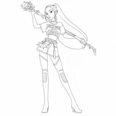 Desenho das Guerreiras do K Pop para colorir (Desenho para Colorir)