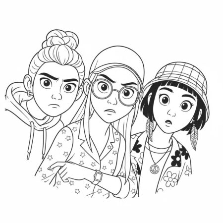 Desenho das Guerreiras do K Pop para colorir (Desenho para Colorir)