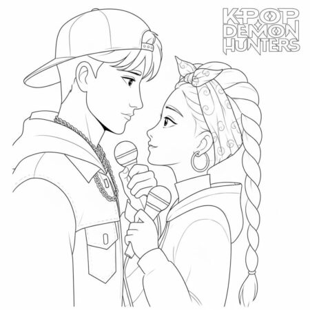 Desenho das Guerreiras do K Pop para colorir (Desenho para Colorir)