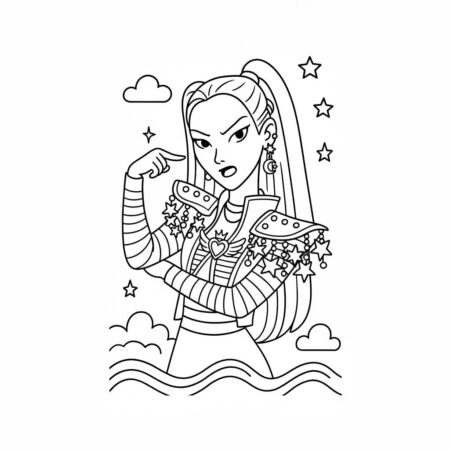 Desenho das Guerreiras do K Pop para colorir (Desenho para Colorir)