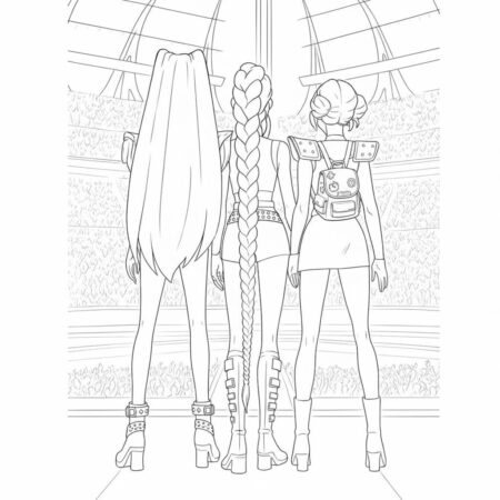 Desenho das Guerreiras do K Pop para colorir (Desenho para Colorir)