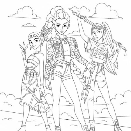 Desenho das Guerreiras do K Pop para colorir (Desenho para Colorir)