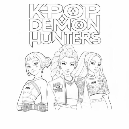 Desenho das Guerreiras do K Pop para colorir (Desenho para Colorir)