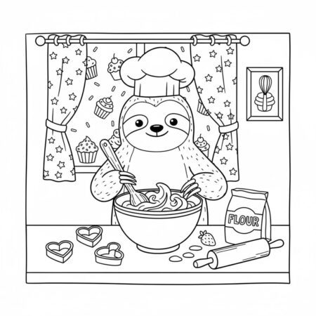 Desenho do Bobbie Goods fazendo bolos para colorir (Desenho para Colorir)