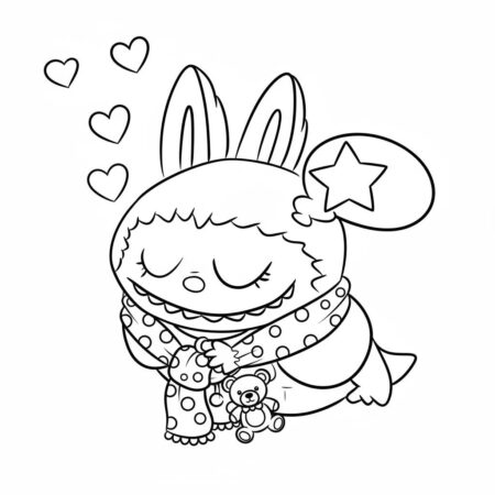 Desenho do Labubu Aconchegante para colorir (Desenho para Colorir)