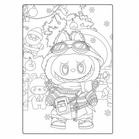 Desenho do Labubu Aventuras de Inverno para colorir (Desenho para Colorir)
