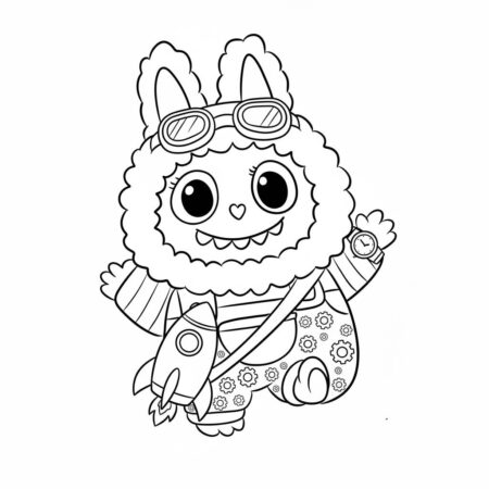 Desenho do Labubu Aventureiro para colorir (Desenho para Colorir)