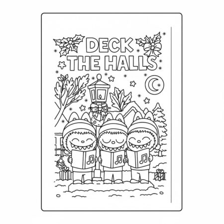 Desenho do Labubu Cantores para colorir (Desenho para Colorir)