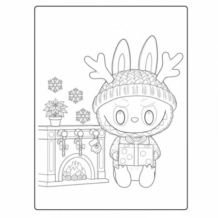 Desenho do Labubu Natalino para colorir (Desenho para Colorir)