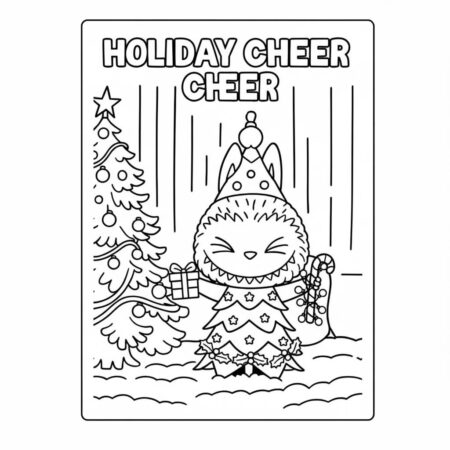 Desenho do Labubu Natalino para colorir (Desenho para Colorir)